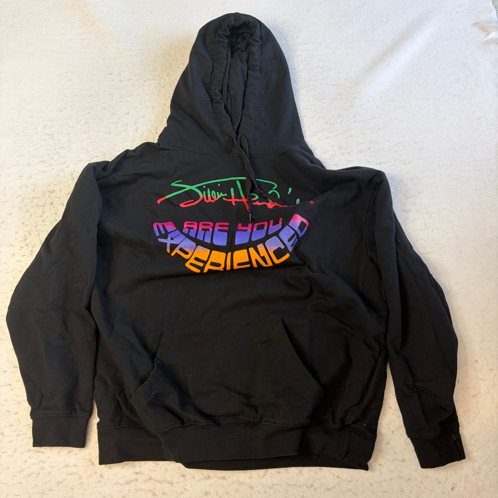 Authentic‎ Hendrix Hoodie Mens XL Black Are You Experienced Rainbow Graphic
